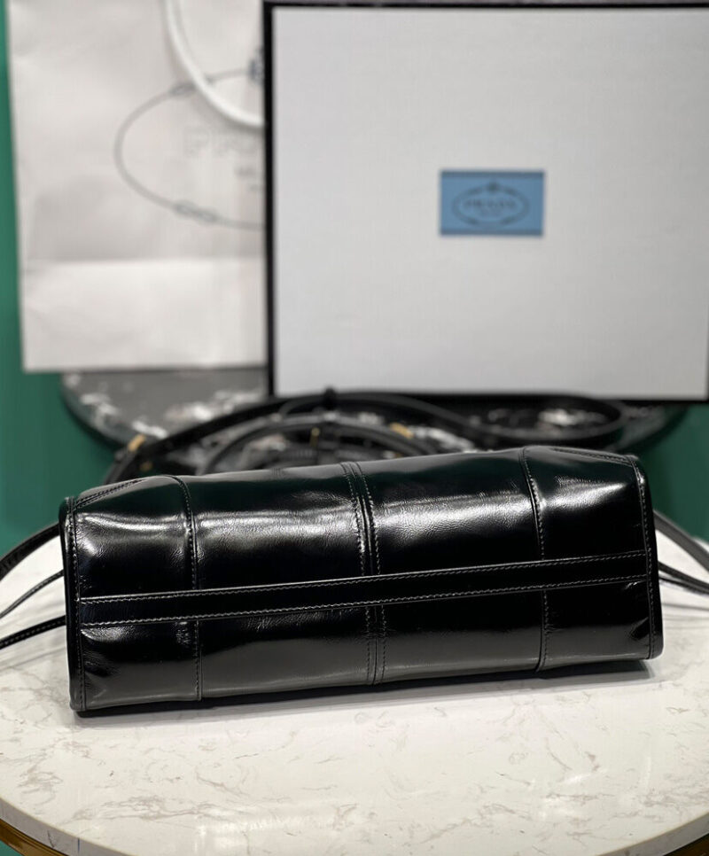 Prada Medium Leather Handbag 1BA426 Black
